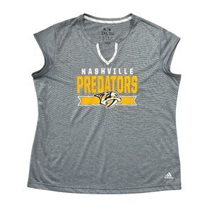 Adidas Shirt Women's Size XXL Grey Nashville Predators Ice Hockey‎ Tank Top